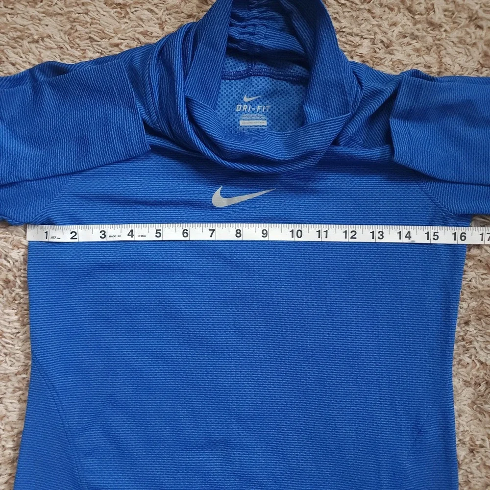 Nike Dri-Fit Running Turtle Neck Blue Womens S Long‎ Sleeve Shirt